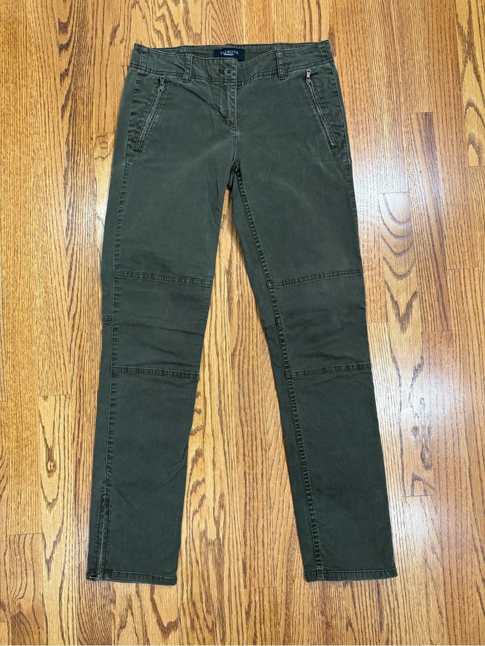 Talbots Olive Green Modern Utility Slim Moto Ankle-zip Pants (2)